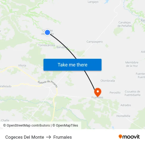 Cogeces Del Monte to Frumales map