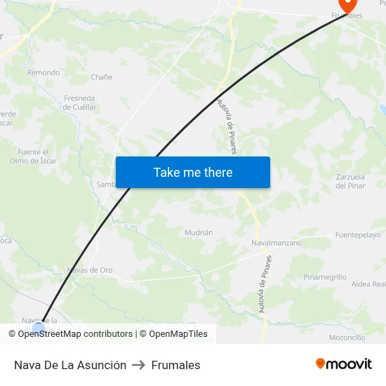 Nava De La Asunción to Frumales map