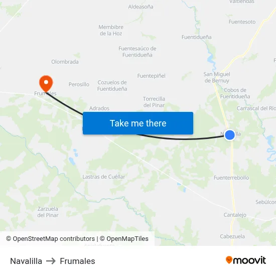 Navalilla to Frumales map