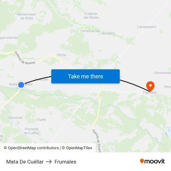 Mata De Cuéllar to Frumales map