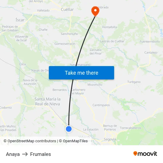 Anaya to Frumales map