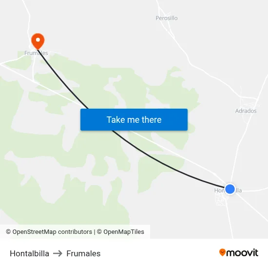 Hontalbilla to Frumales map