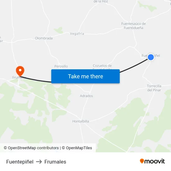 Fuentepiñel to Frumales map