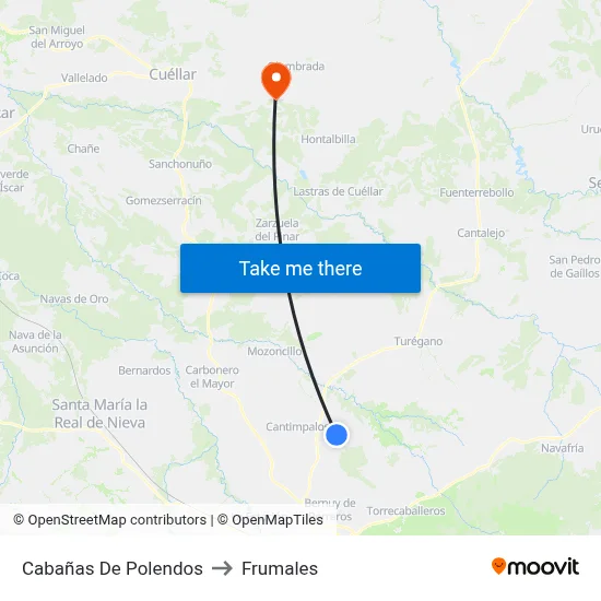 Cabañas De Polendos to Frumales map