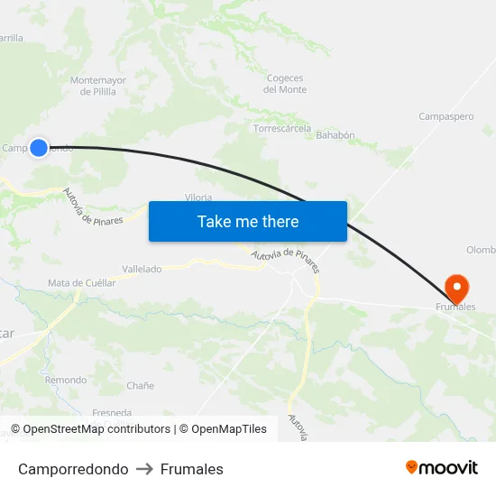 Camporredondo to Frumales map