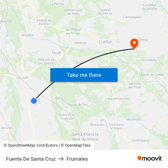 Fuente De Santa Cruz to Frumales map