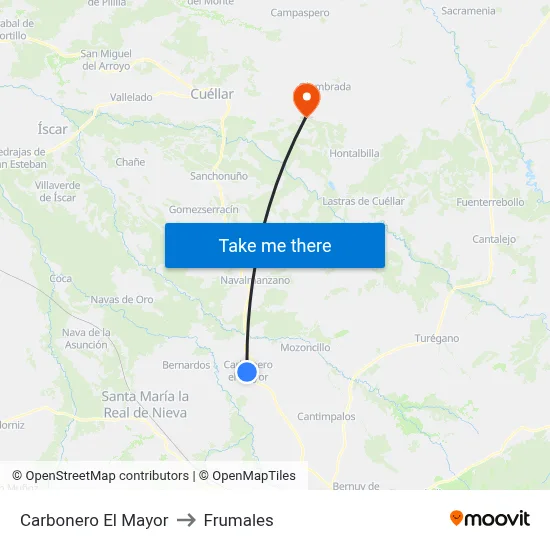 Carbonero El Mayor to Frumales map