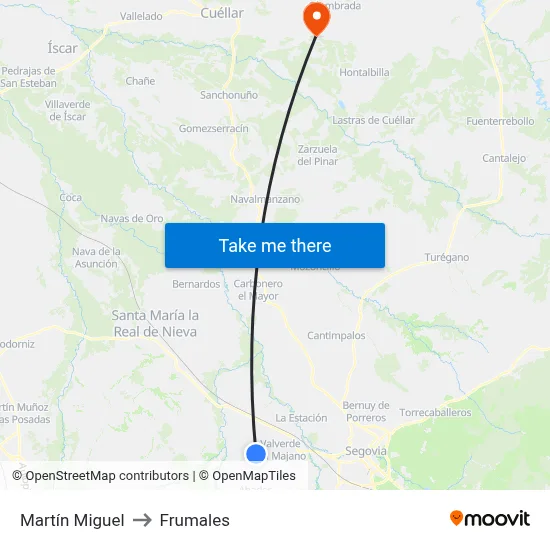 Martín Miguel to Frumales map