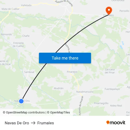 Navas De Oro to Frumales map