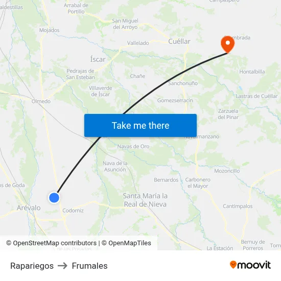 Rapariegos to Frumales map