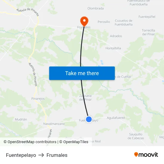 Fuentepelayo to Frumales map