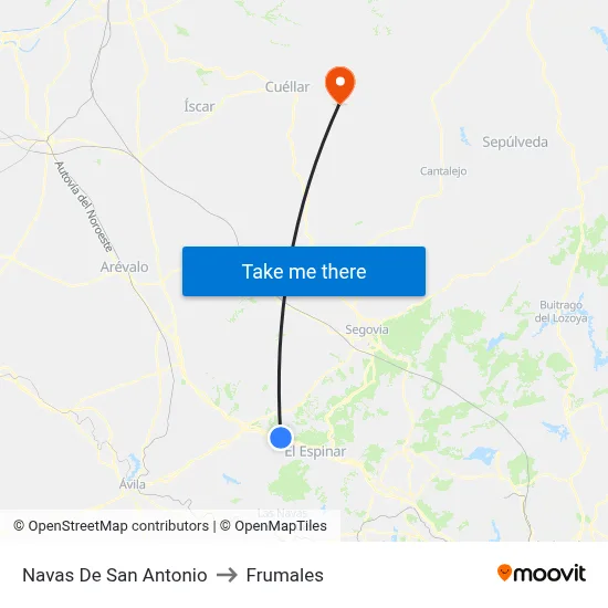 Navas De San Antonio to Frumales map