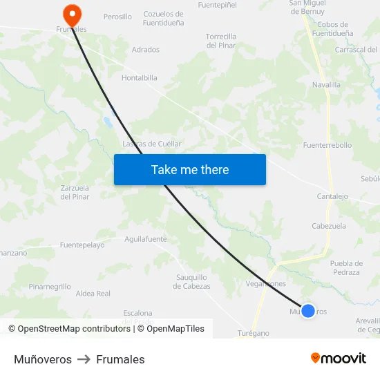 Muñoveros to Frumales map