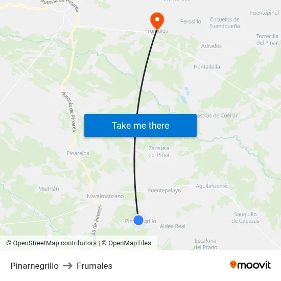 Pinarnegrillo to Frumales map