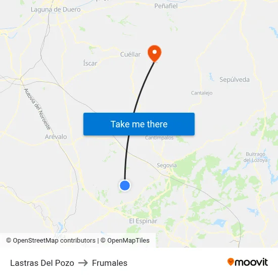 Lastras Del Pozo to Frumales map
