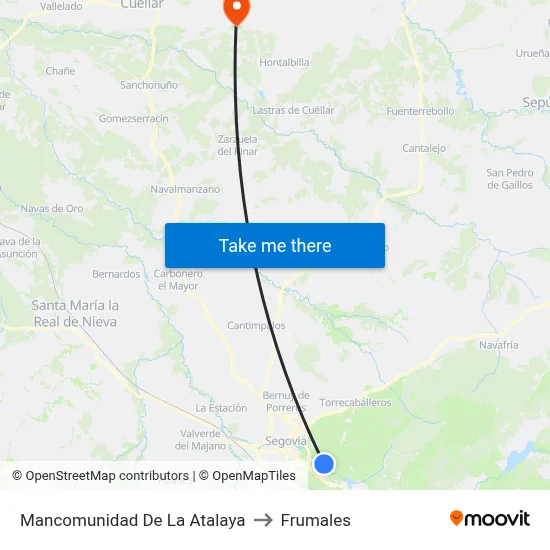 Mancomunidad De La Atalaya to Frumales map