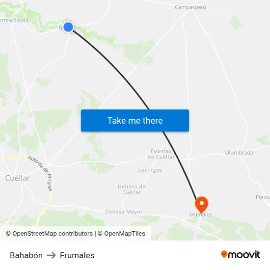 Bahabón to Frumales map