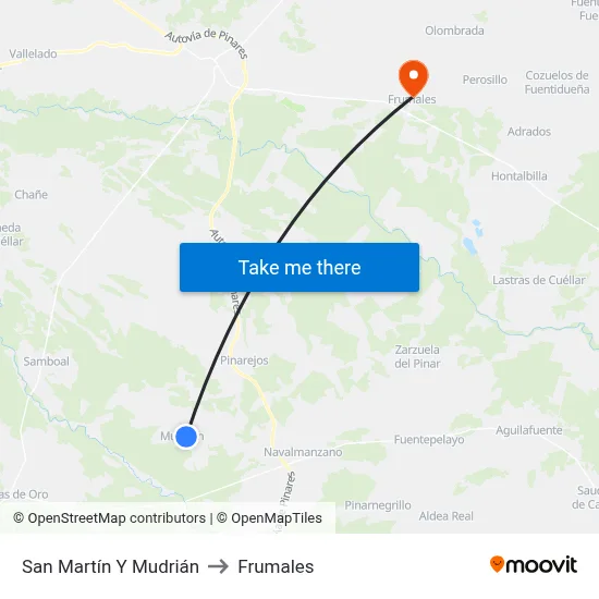 San Martín Y Mudrián to Frumales map