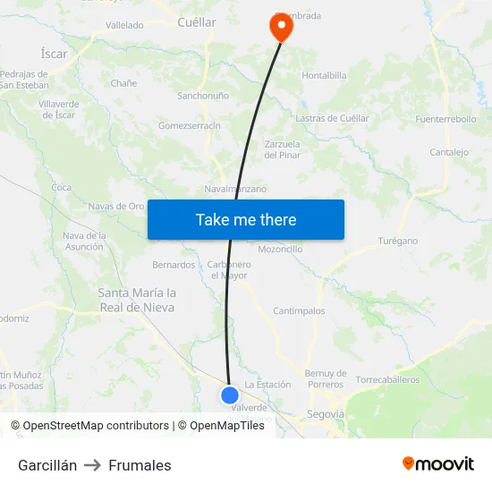 Garcillán to Frumales map