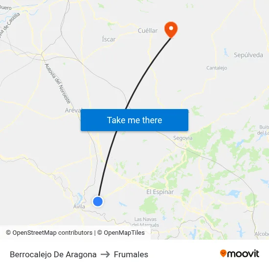 Berrocalejo De Aragona to Frumales map