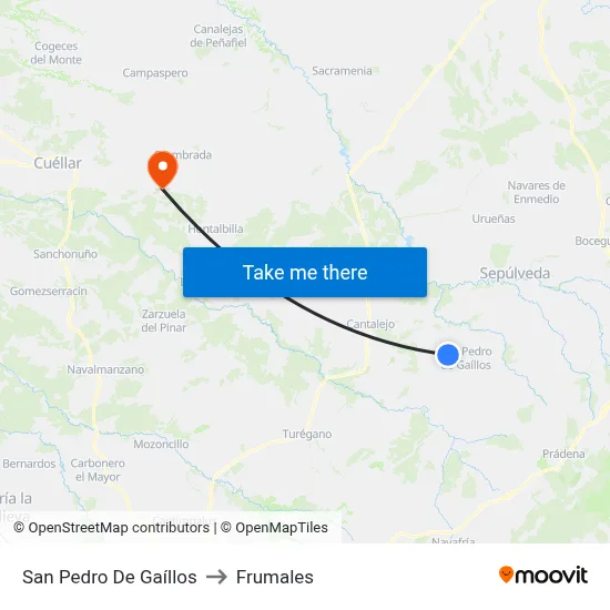 San Pedro De Gaíllos to Frumales map