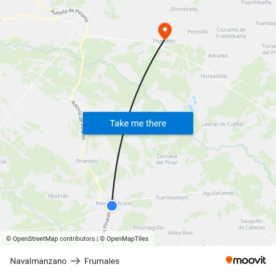 Navalmanzano to Frumales map