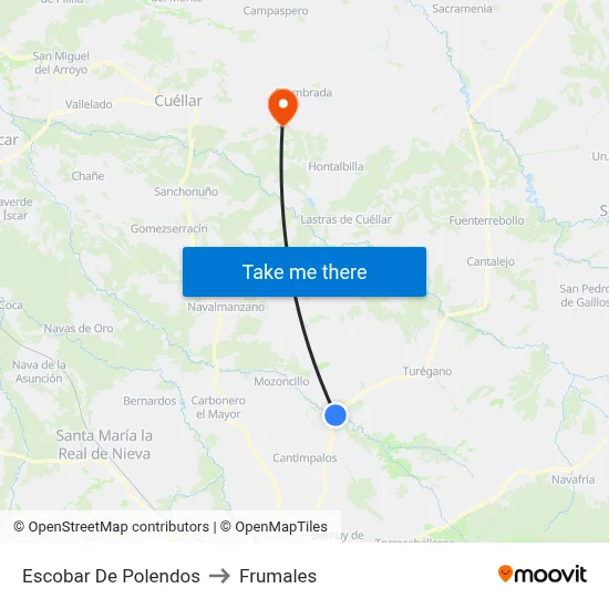 Escobar De Polendos to Frumales map