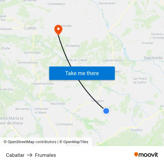 Caballar to Frumales map