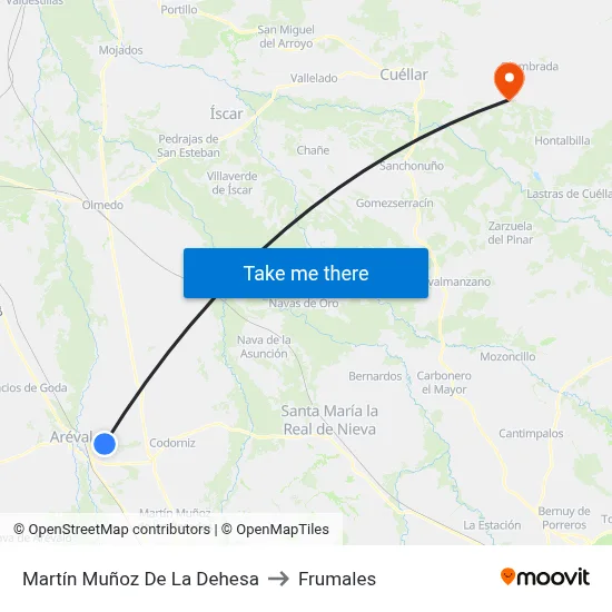 Martín Muñoz De La Dehesa to Frumales map
