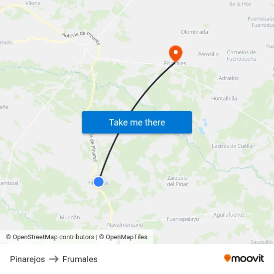 Pinarejos to Frumales map