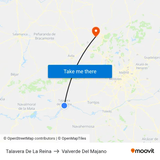 Talavera De La Reina to Valverde Del Majano map
