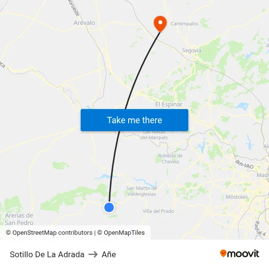 Sotillo De La Adrada to Añe map