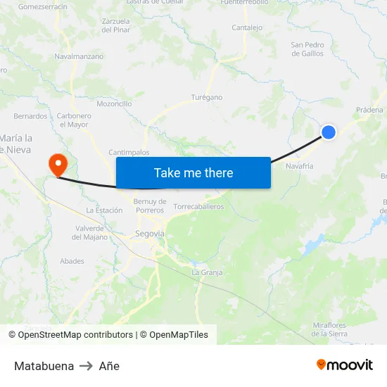Matabuena to Añe map