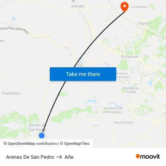 Arenas De San Pedro to Añe map