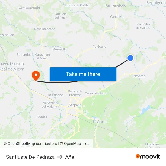 Santiuste De Pedraza to Añe map