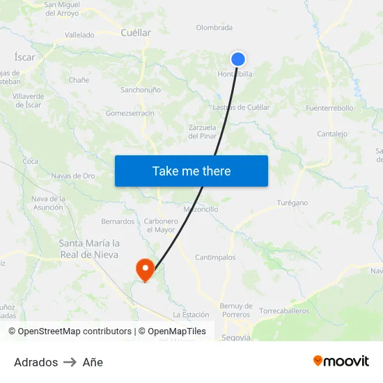 Adrados to Añe map