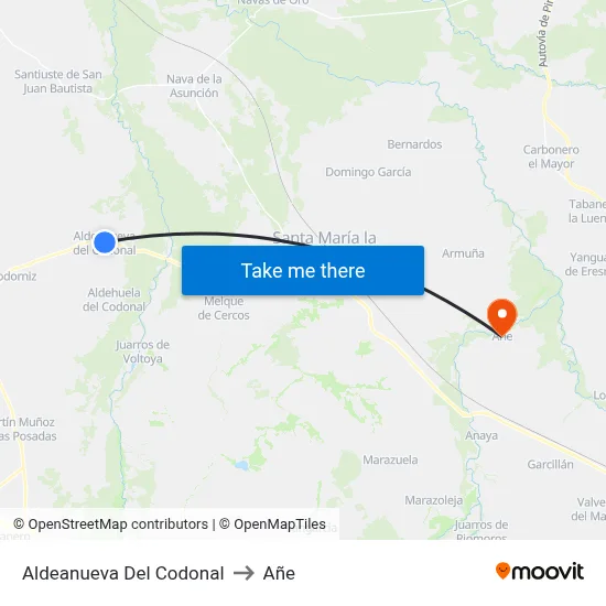 Aldeanueva Del Codonal to Añe map