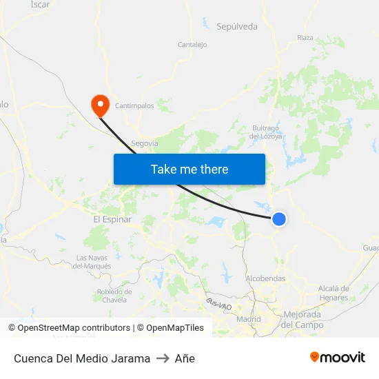 Cuenca Del Medio Jarama to Añe map