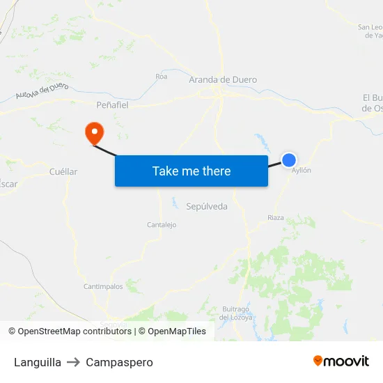 Languilla to Campaspero map