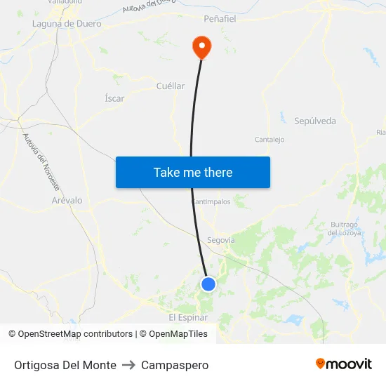 Ortigosa Del Monte to Campaspero map