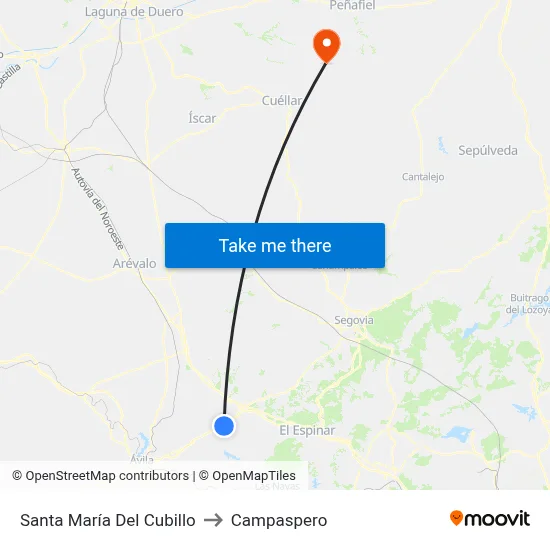 Santa María Del Cubillo to Campaspero map