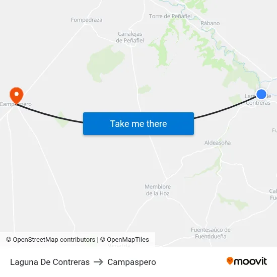 Laguna De Contreras to Campaspero map