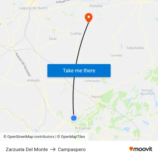 Zarzuela Del Monte to Campaspero map