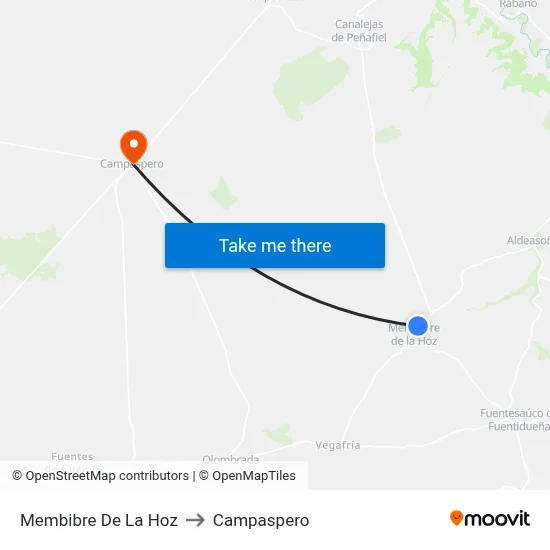Membibre De La Hoz to Campaspero map