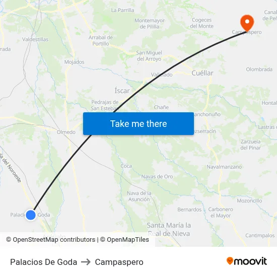 Palacios De Goda to Campaspero map