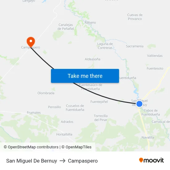 San Miguel De Bernuy to Campaspero map