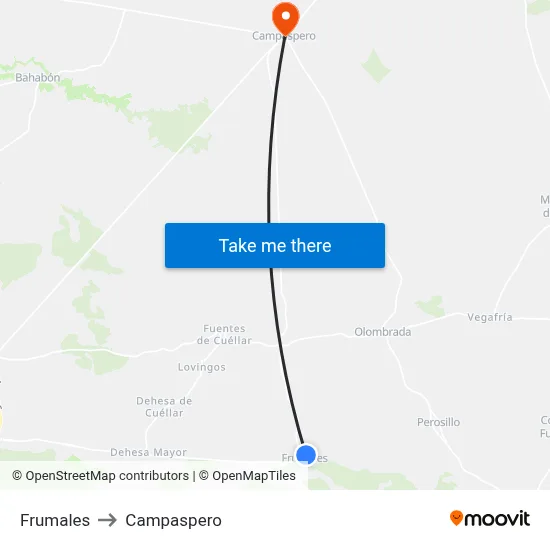 Frumales to Campaspero map