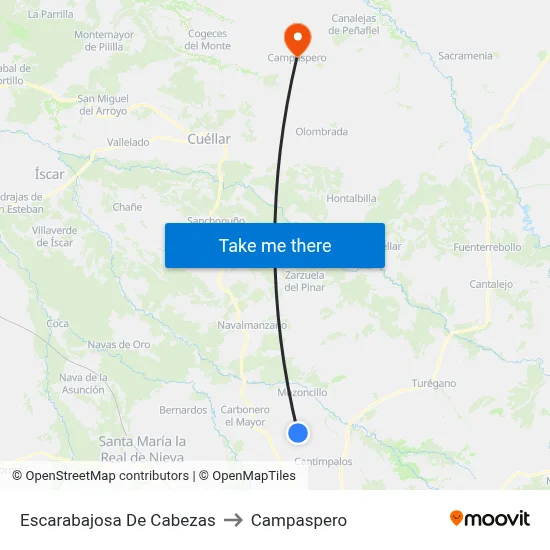 Escarabajosa De Cabezas to Campaspero map