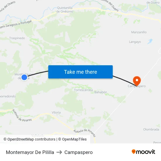 Montemayor De Pililla to Campaspero map