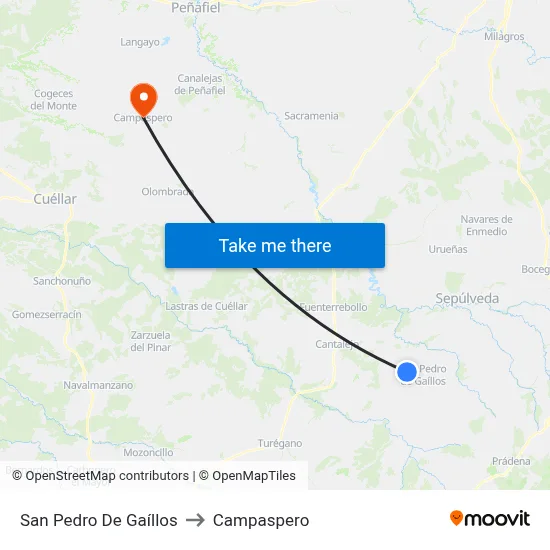 San Pedro De Gaíllos to Campaspero map